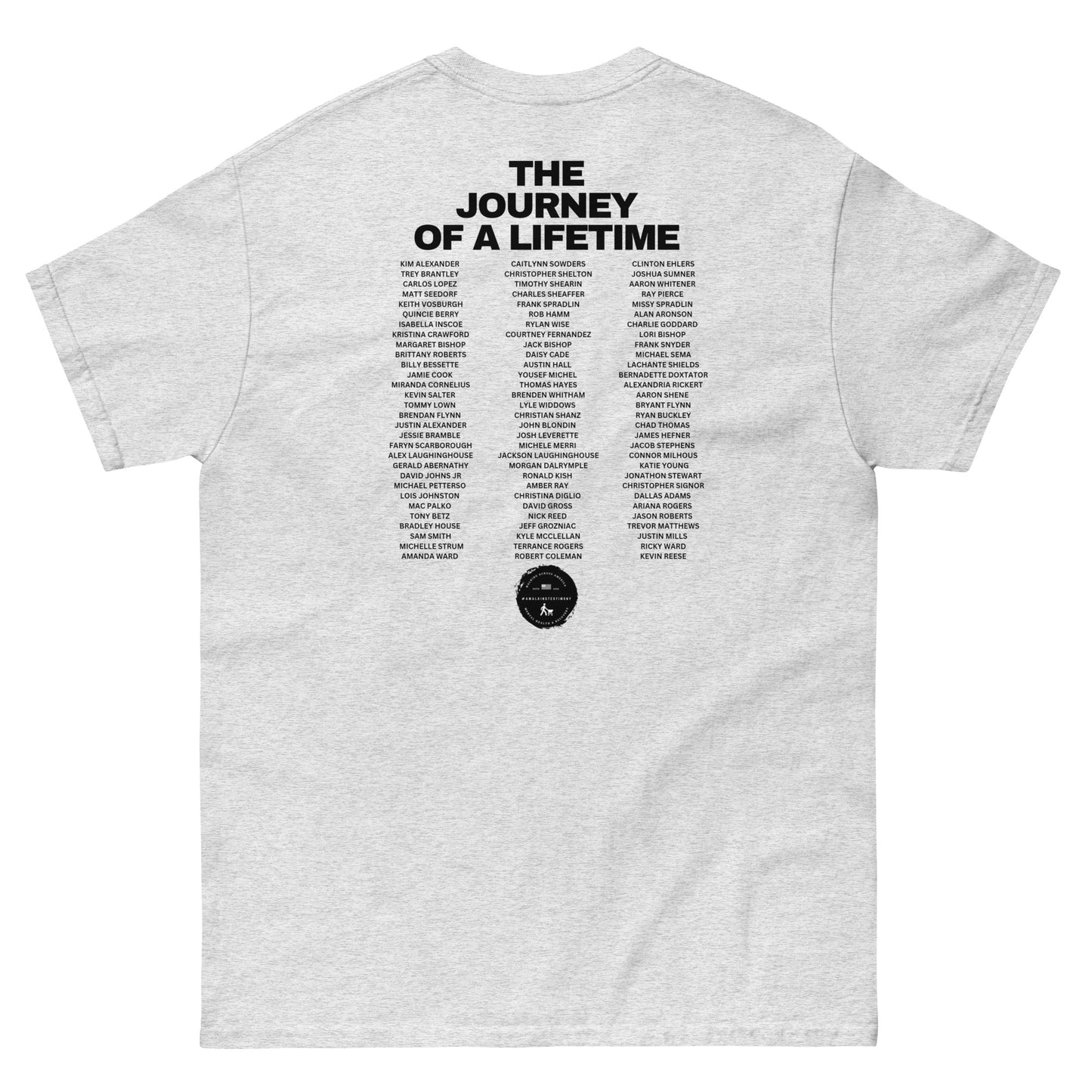 A Walking Testimony Remembrance Tee 1st Edition Light Colors
