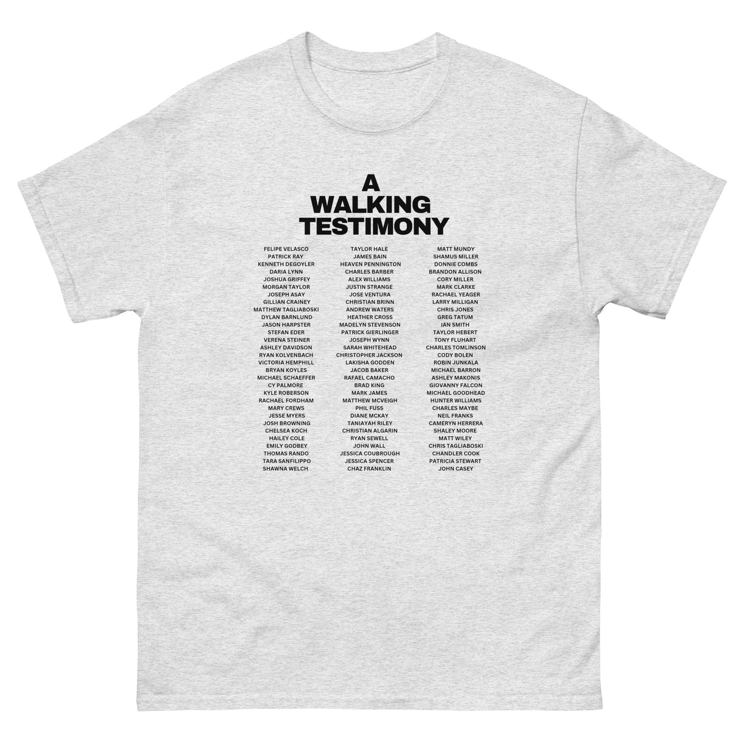 A Walking Testimony Remembrance Tee 1st Edition Light Colors