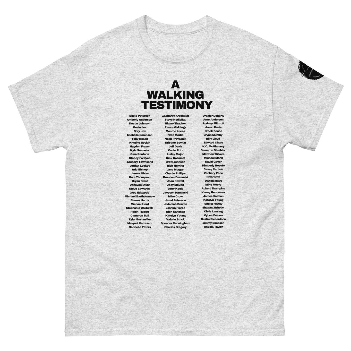 A Walking Testimony Remembrance Tee 5th Edition Light Colors
