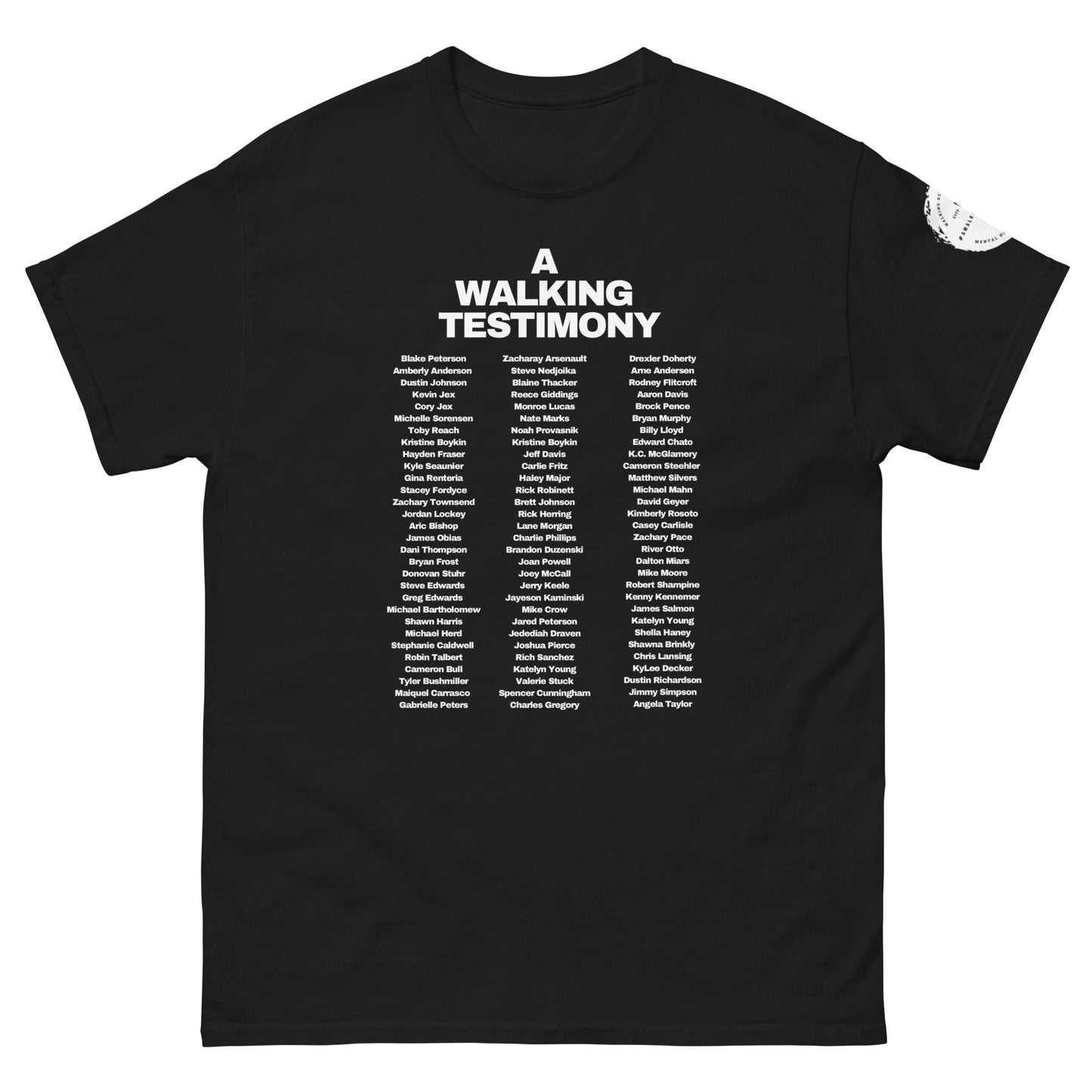 A Walking Testimony Remembrance Tee 5th Edition Dark Colors