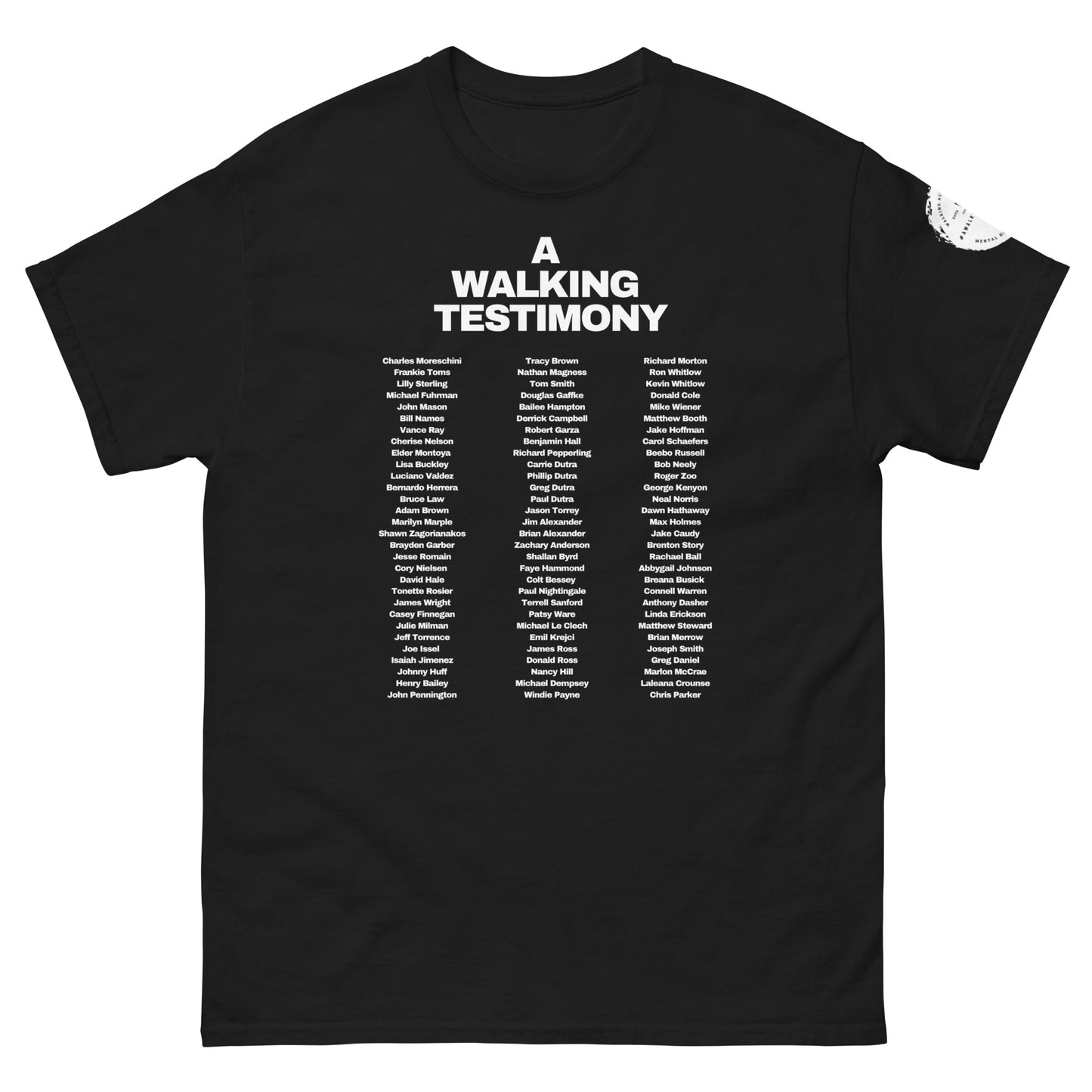 A Walking Testimony Remembrance Tee 7th Edition Dark Colors