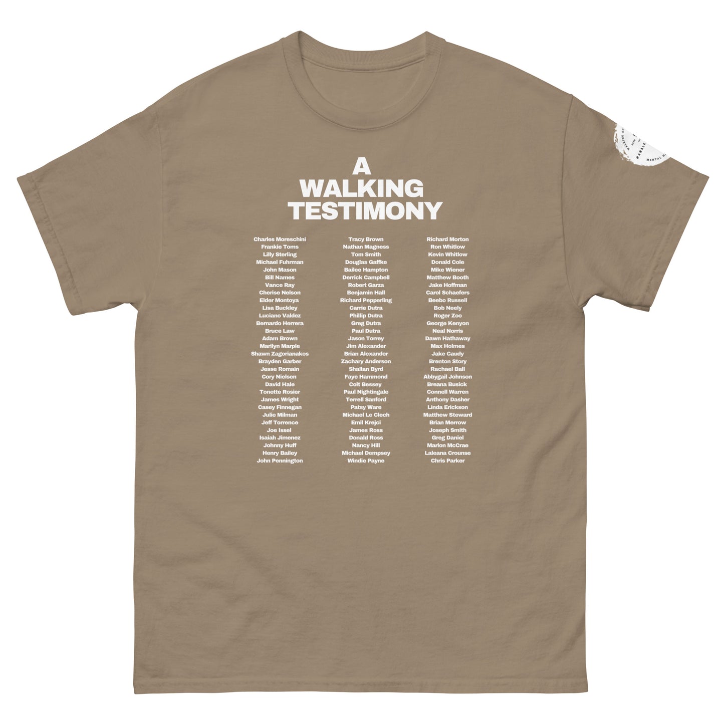A Walking Testimony Remembrance Tee 7th Edition Dark Colors