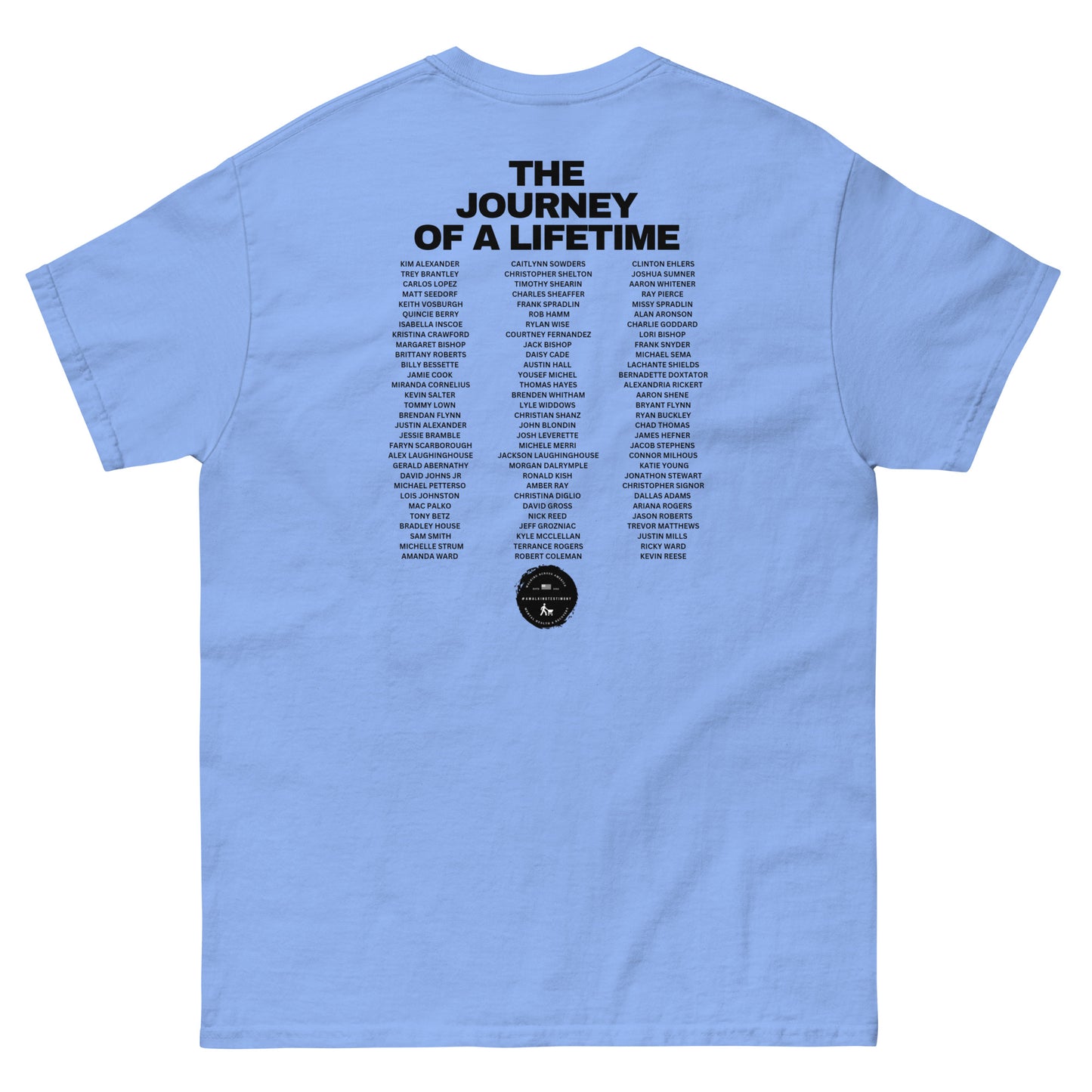 A Walking Testimony Remembrance Tee 1st Edition Light Colors