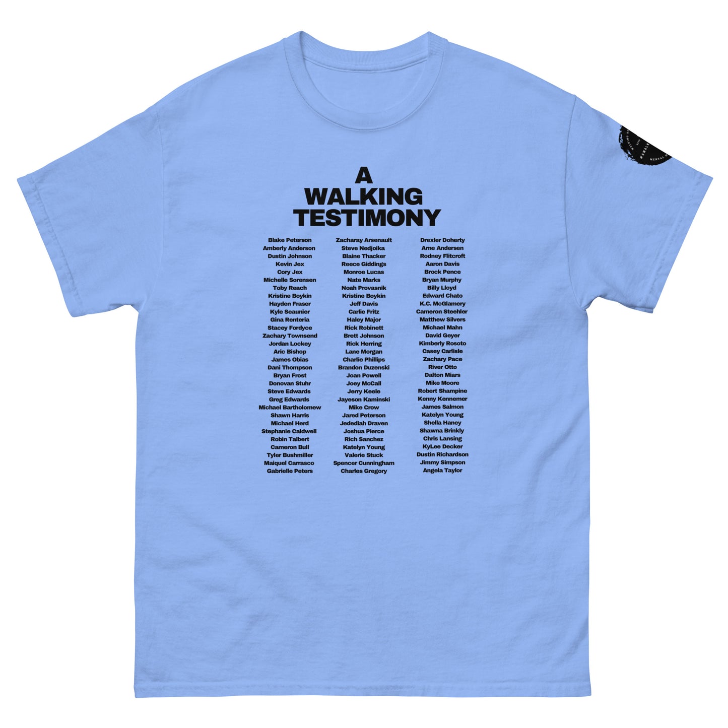A Walking Testimony Remembrance Tee 5th Edition Light Colors