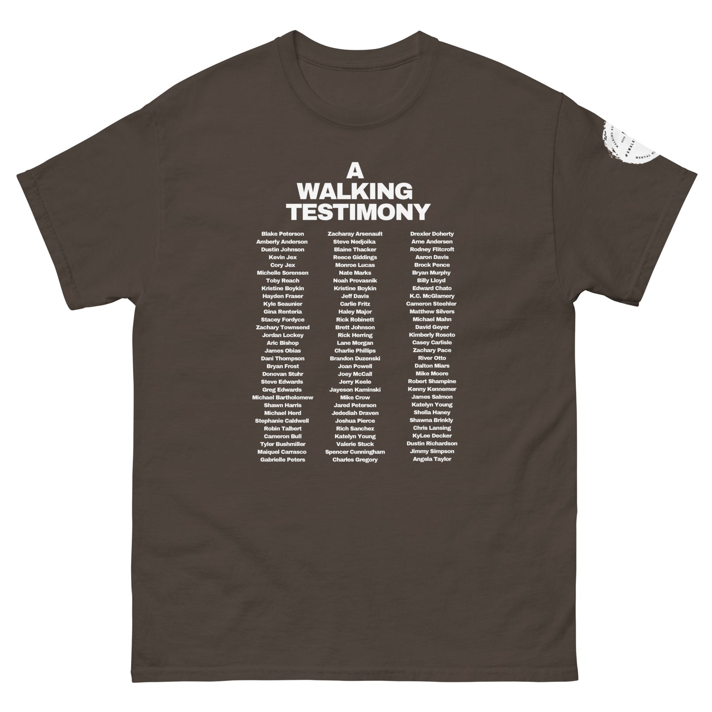 A Walking Testimony Remembrance Tee 5th Edition Dark Colors