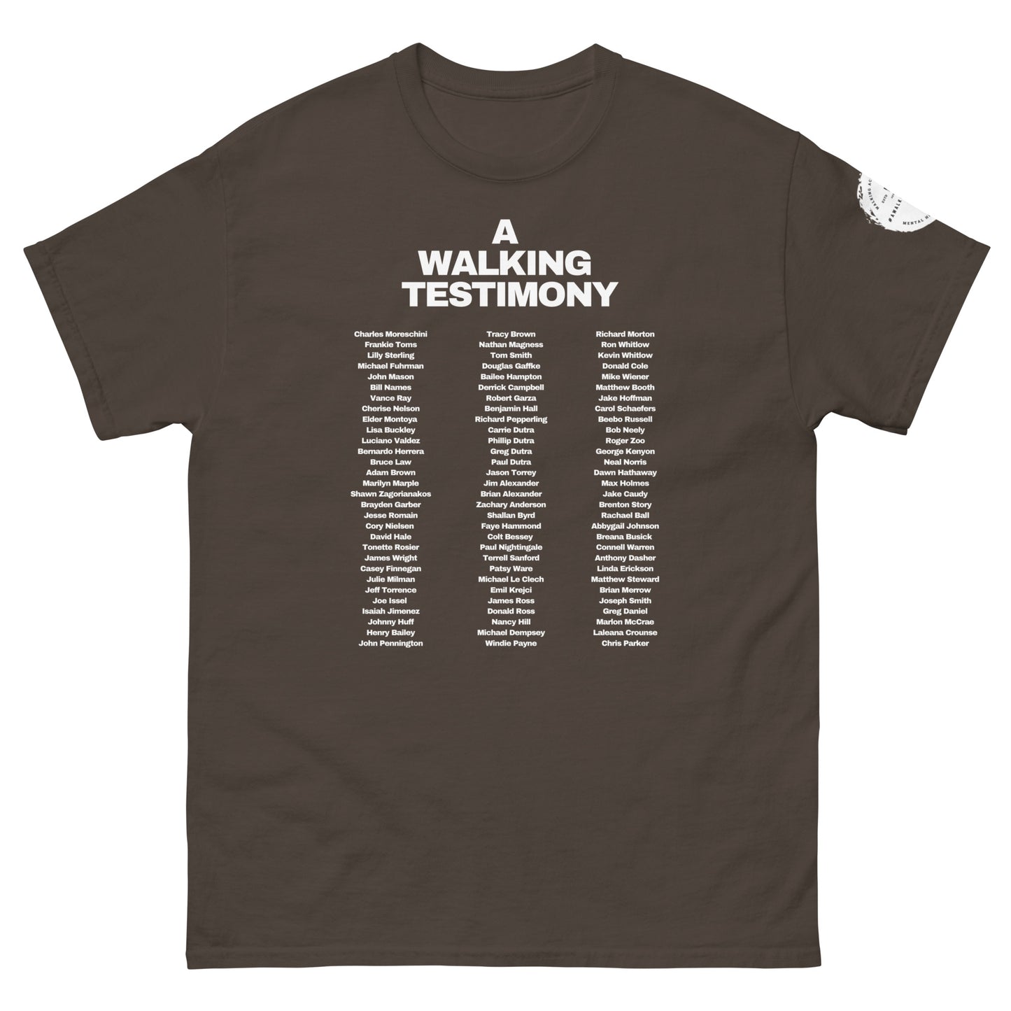 A Walking Testimony Remembrance Tee 7th Edition Dark Colors