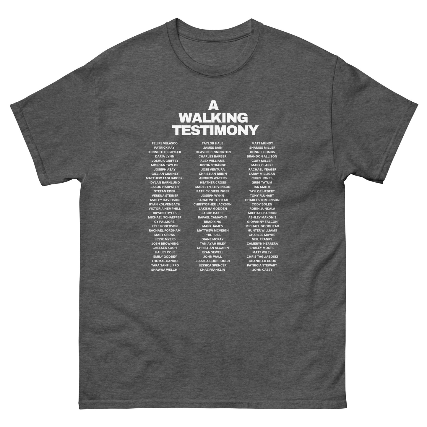 A Walking Testimony Remembrance Tee 1st Edition Dark Colors
