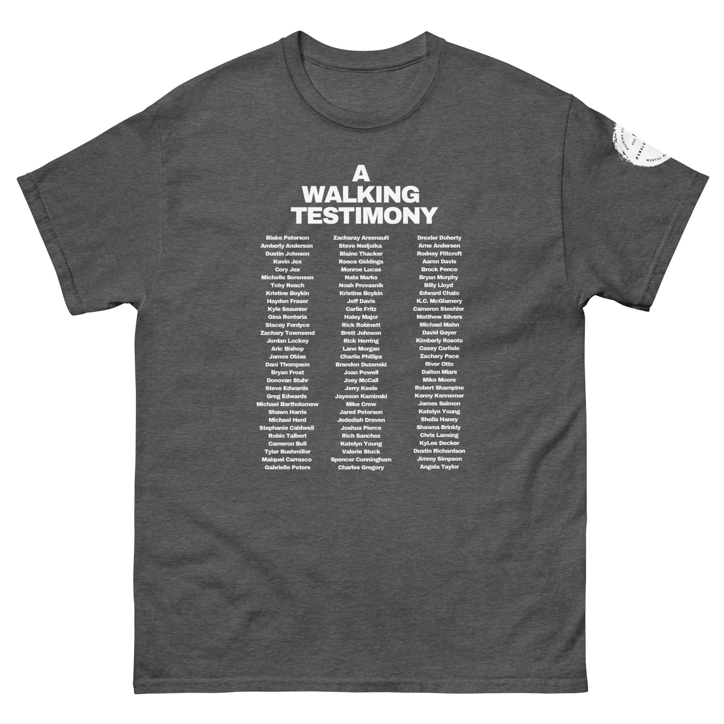 A Walking Testimony Remembrance Tee 5th Edition Dark Colors