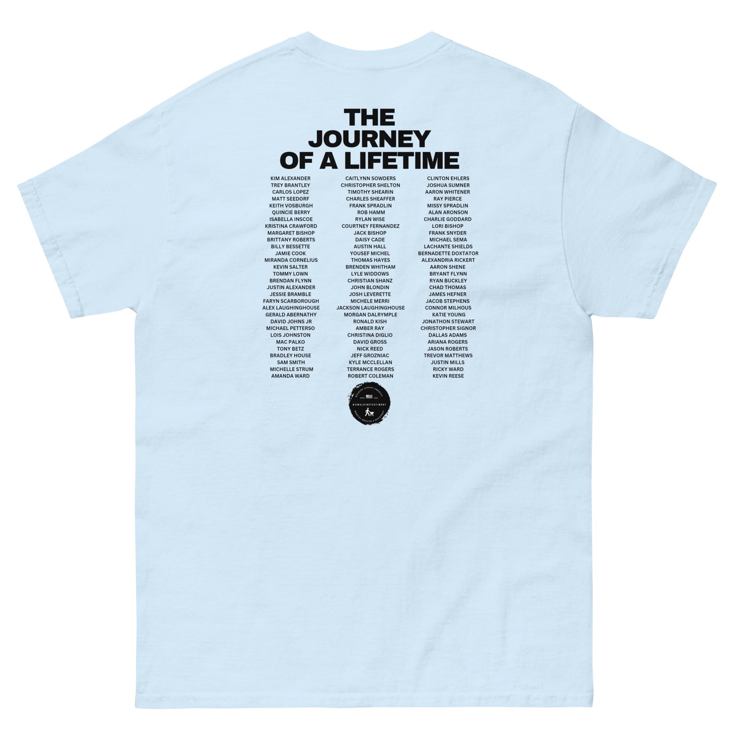 A Walking Testimony Remembrance Tee 1st Edition Light Colors