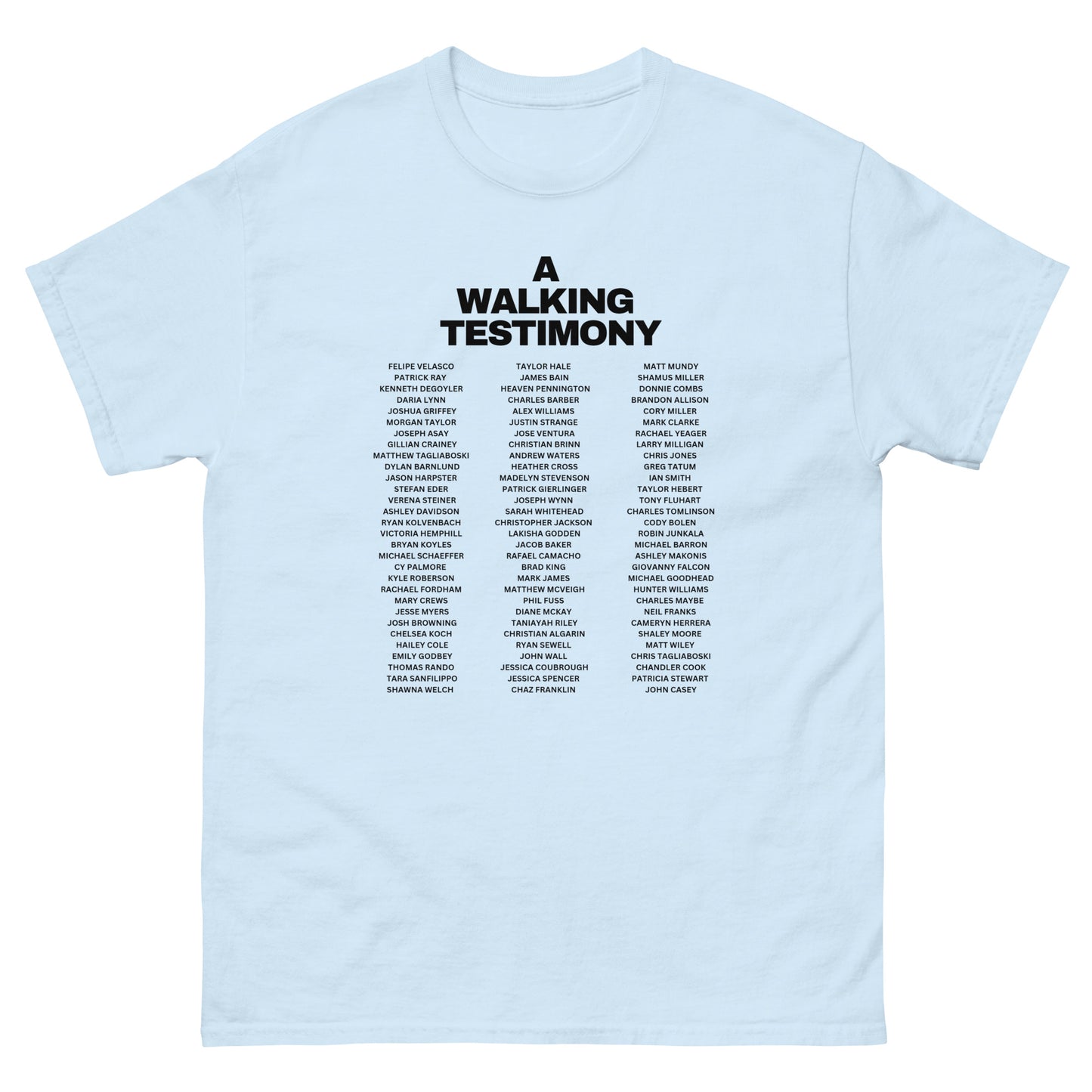 A Walking Testimony Remembrance Tee 1st Edition Light Colors