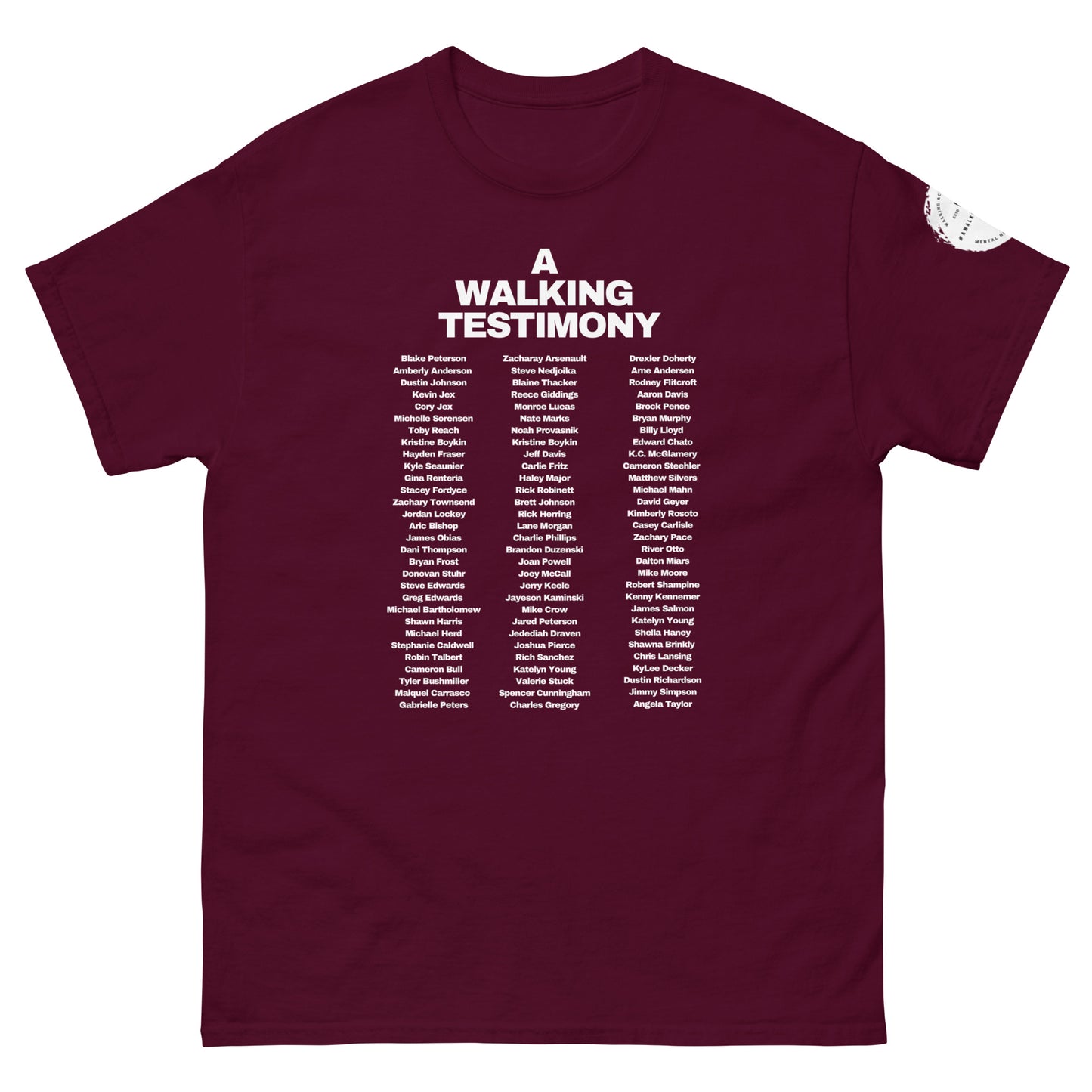 A Walking Testimony Remembrance Tee 5th Edition Dark Colors