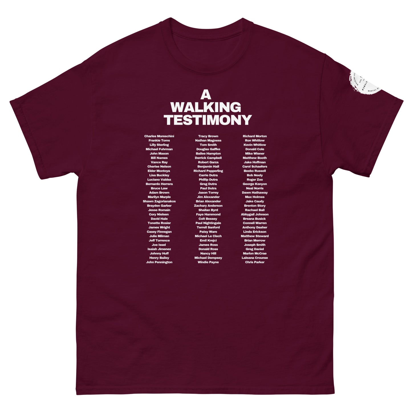 A Walking Testimony Remembrance Tee 7th Edition Dark Colors