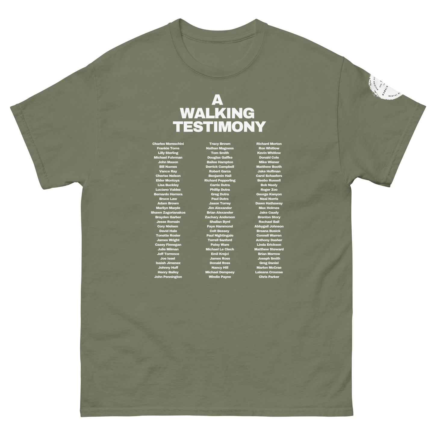 A Walking Testimony Remembrance Tee 7th Edition Dark Colors