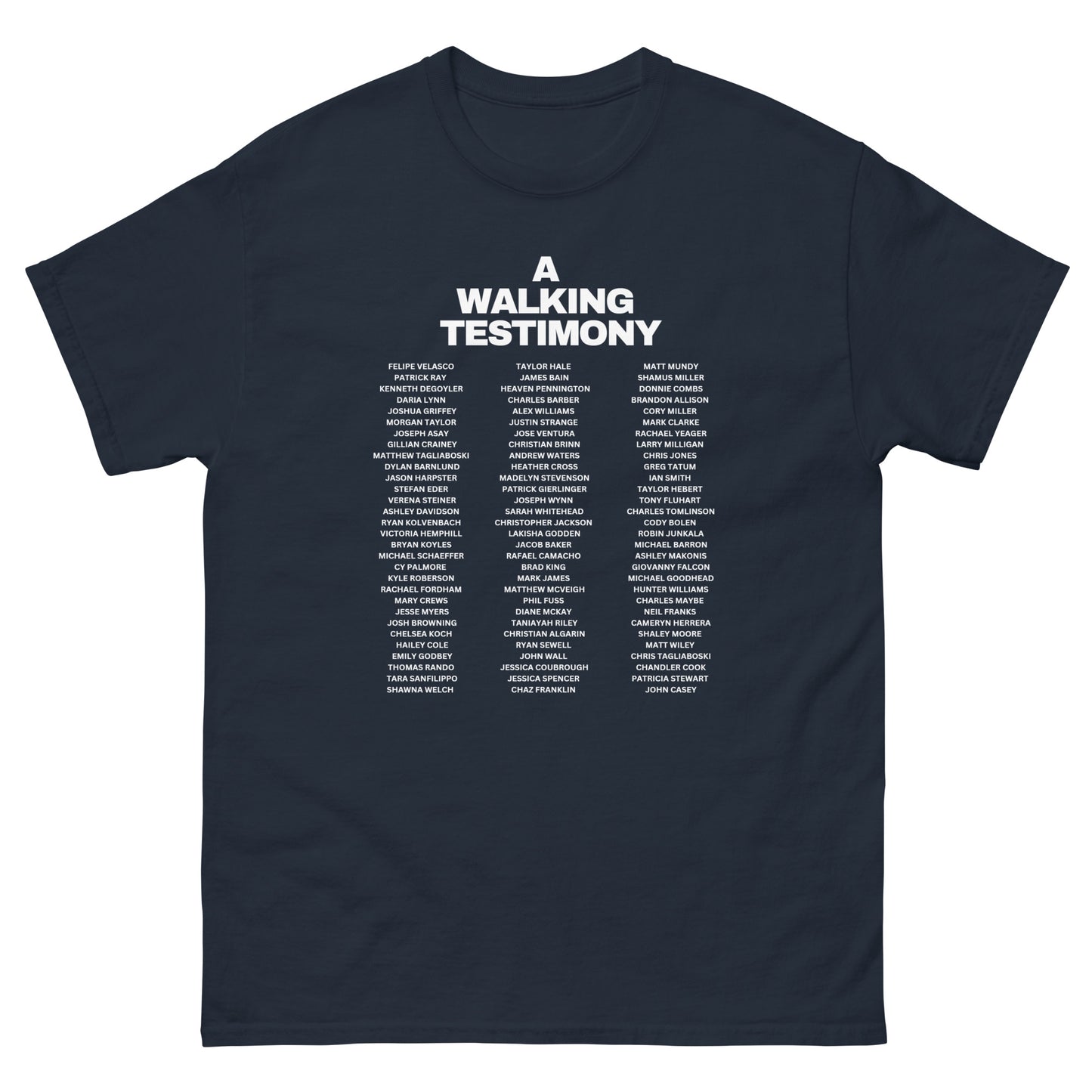A Walking Testimony Remembrance Tee 1st Edition Dark Colors