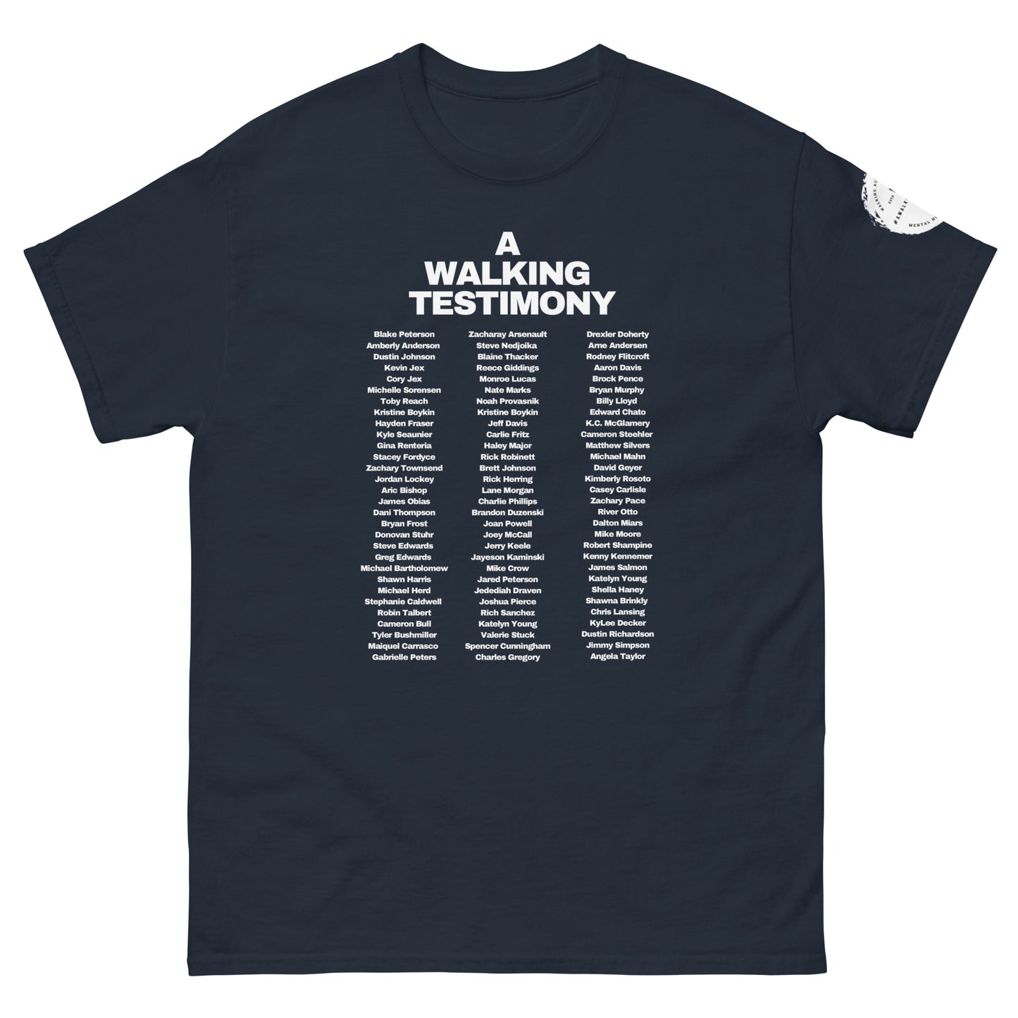A Walking Testimony Remembrance Tee 5th Edition Dark Colors