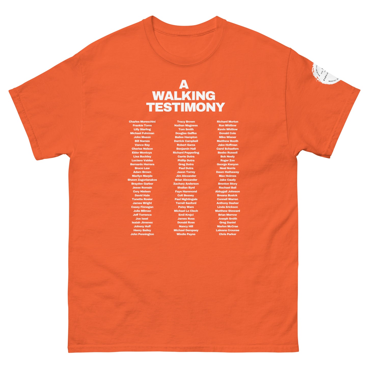 A Walking Testimony Remembrance Tee 7th Edition Dark Colors
