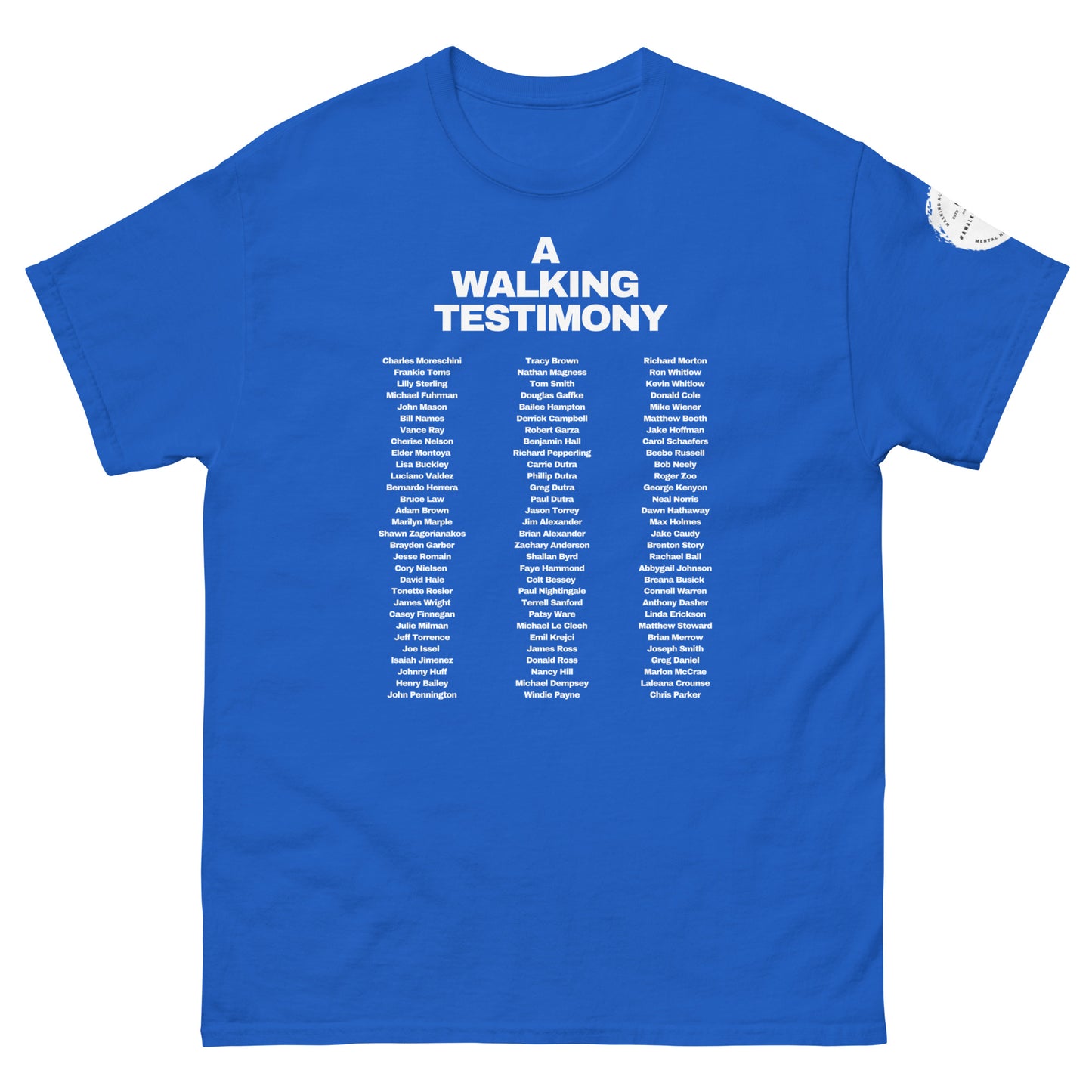 A Walking Testimony Remembrance Tee 7th Edition Dark Colors