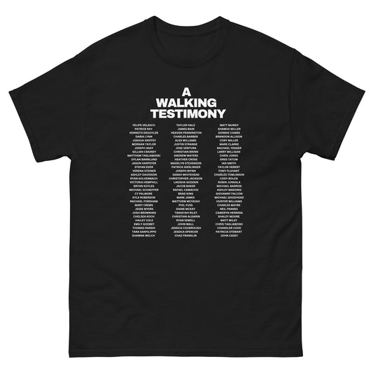 Official A Walking Testimony Shirt 1st Edition (Dark Colors)